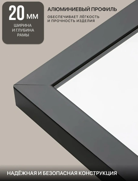 Зеркало EMZE Line в алюминиевой раме 160x50 (черный)
