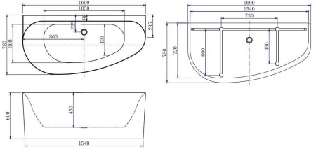Акриловая ванна Allen Brau Priority 5 А 160x78 2.31005.21A белый матовый