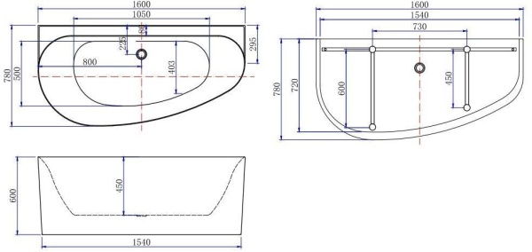 Акриловая ванна Allen Brau Priority 5 А 160x78 2.31005.21A белый матовый