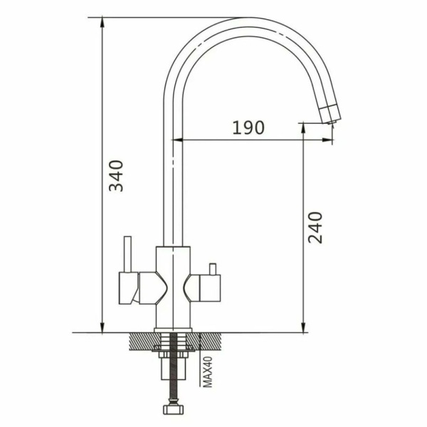 Смеситель для кухни с подключением фильтра FRAP F43899-49, оружейная сталь