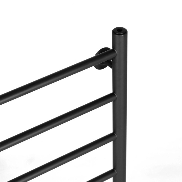 Полотенцесушитель водяной ARIANO Версаль 60х53 боковое подключение черный матовый, 5 перекладин, кран сантехнический угловой 1'х3/4' в комплекте