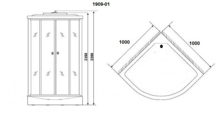 Душевая кабина Niagara Ultra NG-1909-01 100х100х220, высокий поддон 48 см, стекло тонированное