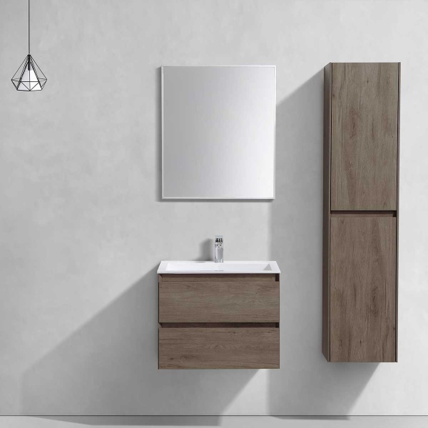 Тумба под раковину Vincea Luka 600 подвесная, 2 выкатных ящика soft-close, R.Oak