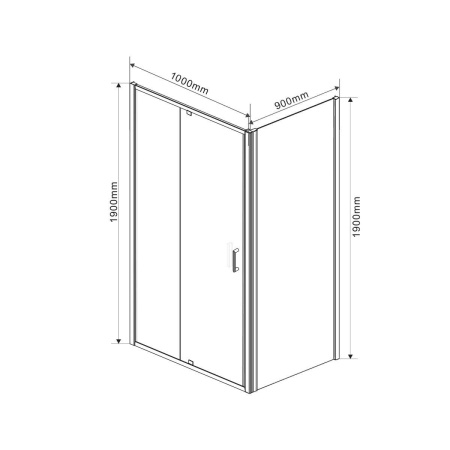 Душевой уголок Vincea Intra VSR-1I901090CL, 900/1000*900, хром, стекло прозрачное