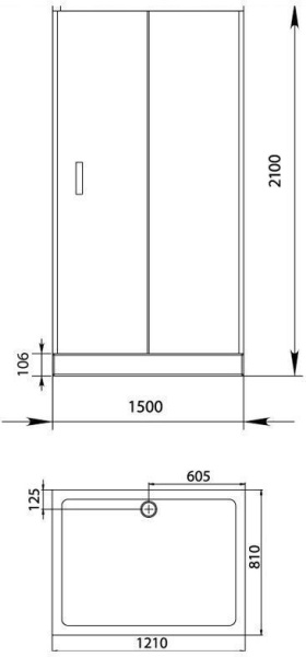 Душевой уголок Aquanet Alfa NAA1131 150x80, прозрачное стекло