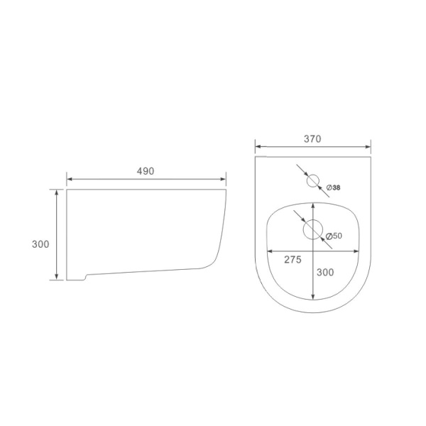 Биде подвесное Vincea VB1-34S, цвет белый