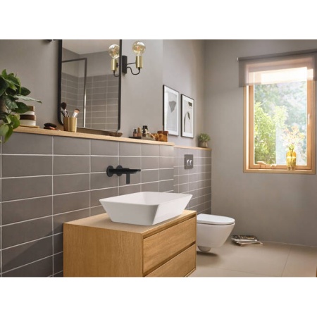 Hansgrohe Rebris E Встраиваемый смеситель для раковины настенный с изливом 19.5 черный матовый 72568670