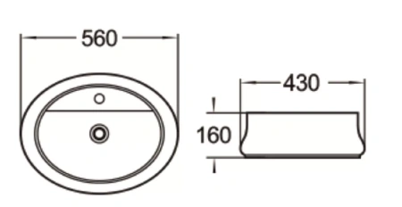 Раковина керамическая (накладная)  SantiLine SL-1071