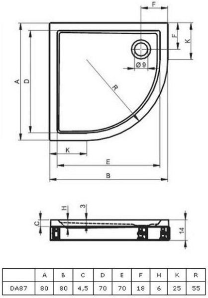 Душевой поддон Riho Zurich 278 DA8600500000000 80x80