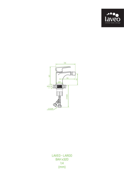 Смеситель для биде Laveo Largo BAH_732D черный