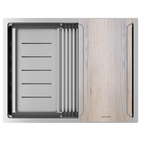 Мойка нерж. сталь NEXT-MULTI SINK 58 UNI, PM785845-BS, брашированная нерж.сталь, 580х450мм, Paulmark