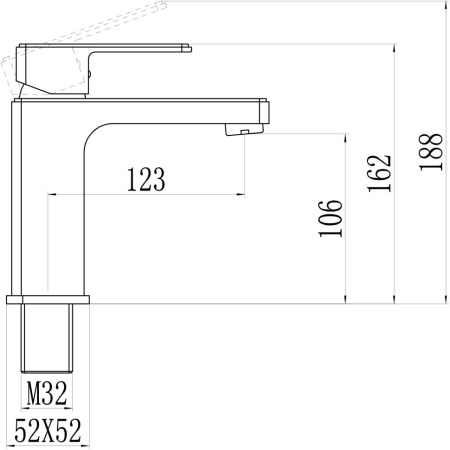 Смеситель для раковины Savol S-600701, хром