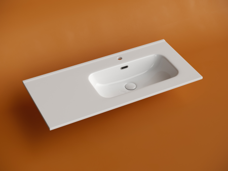 Раковина накладная мебельная Ceramicanova Элемент (Element) чаша справа с отверстием под смеситель 1010x465x180 мм цвет белый CN7003R