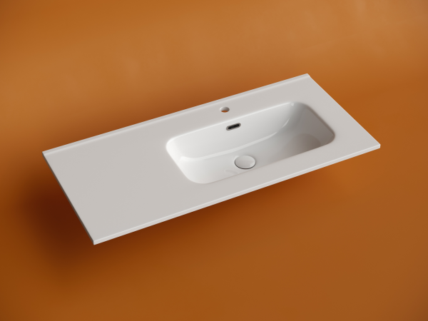 Раковина накладная мебельная Ceramicanova Элемент (Element) чаша справа с отверстием под смеситель 1010x465x180 мм цвет белый CN7003R