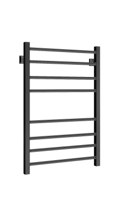 Полотенцесушитель водяной Stinox Classic 500x800, нижнее подключение, черный матовый, 1/2" ВР (внутренняя резьба), 8 перекладин