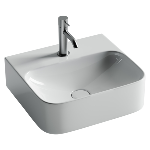 Умывальник Ceramicanova AURA с 1 отверстием для смесителя, без перелива 430x390x135мм