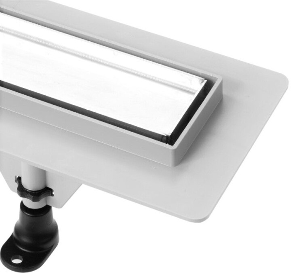 Пластиковый сливной канал PlastBrno Design 3 SZE3650 с сеткой из нержавеющей стали 3, для плитки, L=655 мм, сухой клапан