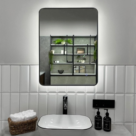 Зеркало RoxenBath Simon (50x70) в алюминиевой раме оружейная сталь