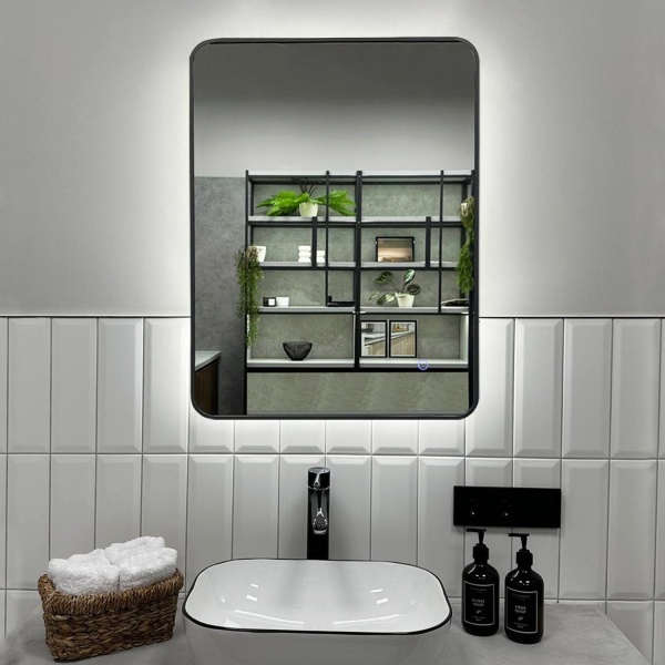 Зеркало RoxenBath Simon (60x80) в алюминиевой раме оружейная сталь
