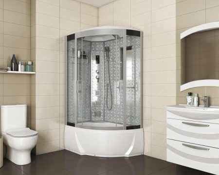Душевая кабина Niagara Luxe NG-7712WL 80x120х215, высокий поддон, стенки белые