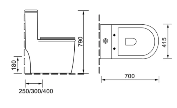 Унитаз напольный, безободковый, моноблок  SantiLine SL-5019