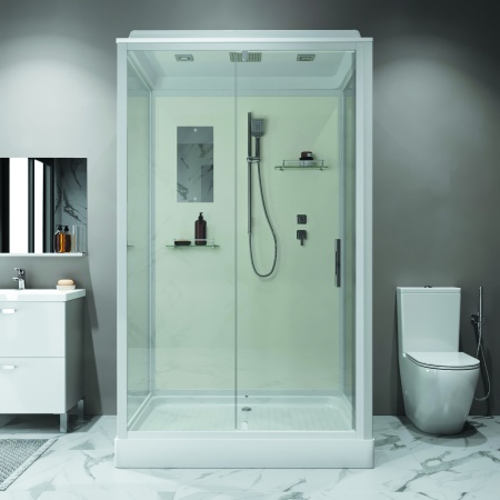 Душевая кабина Niagara Standart ST100/80/15Q (100х80х215) прямоугольник,поддон 15см,распашная,проф.белый