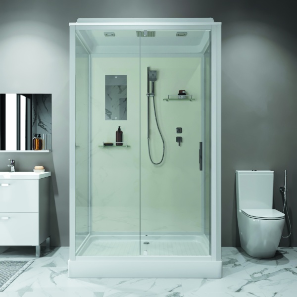 Душевая кабина Niagara Standart ST100/80/15Q (100х80х215) прямоугольник,поддон 15см,распашная,проф.белый