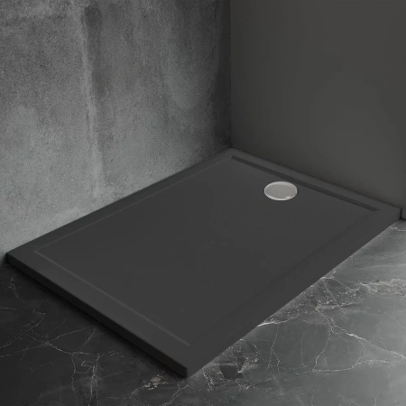 Душевой поддон Veconi Pietra B, 1200x900x30, искусственный камень, черный