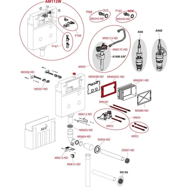 Бачок для замуровывания в стену Alcaplast AM112W