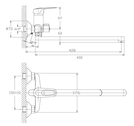 Смеситель для ванны Haiba HB2237