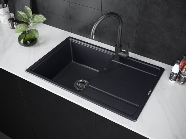 Мойка FLUGEN 50-780, IT-GRANIT, PM217850-BLM, черный, 780х500 мм, Paulmark