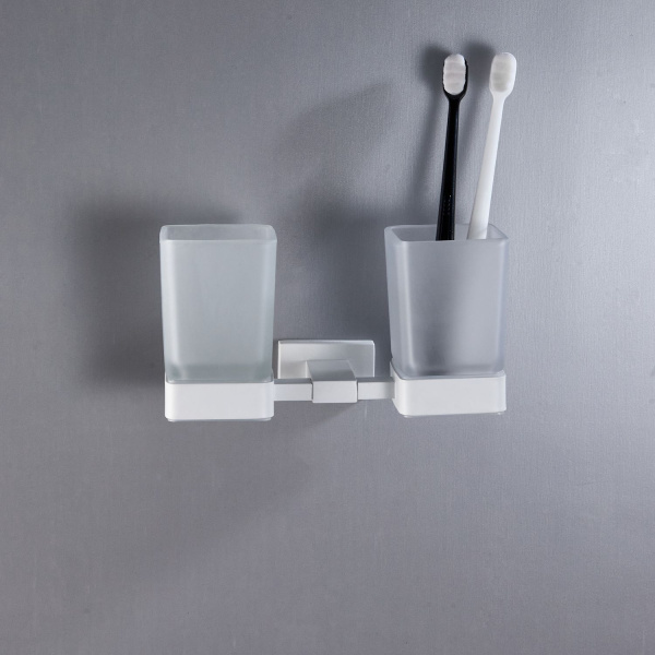 Стакан для ванной комнаты двойной Shevanik SG5622C, белый