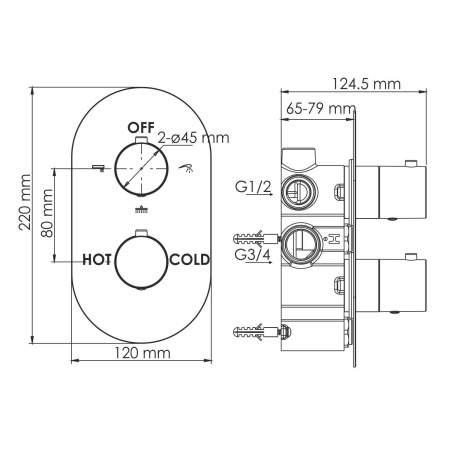 Berkel 4844 Thermo Термостатический смеситель для ванны и душа WasserKRAFT