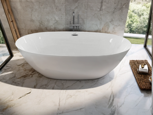 Ванна GRETA170 акриловая (1700x800x600) отдельностоящая, белая, со сливом-переливом Ceruttispa