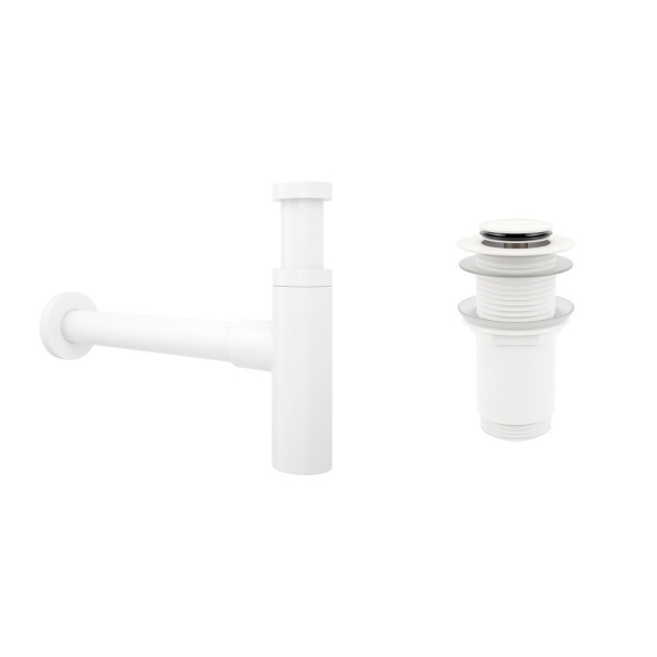 Комплект 3 в 1 Lavinia Boho Bathroom Sink 21520313: накладная фарфоровая раковина 42 см, металлический сифон, донный клапан
