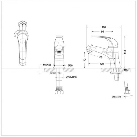 Смеситель для умывальника Bravat Fit F1135188CP-RUS