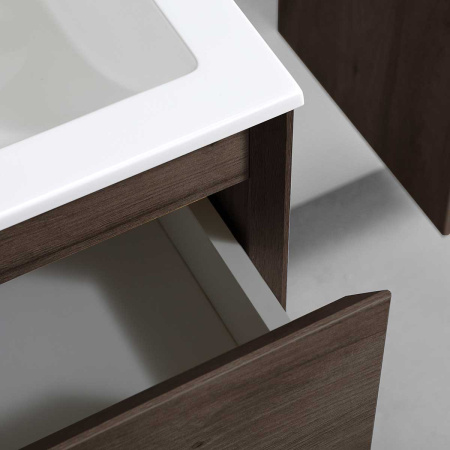 Тумба под раковину Vincea Luka 800 подвесная, 2 выкатных ящика soft-close, R.Oak