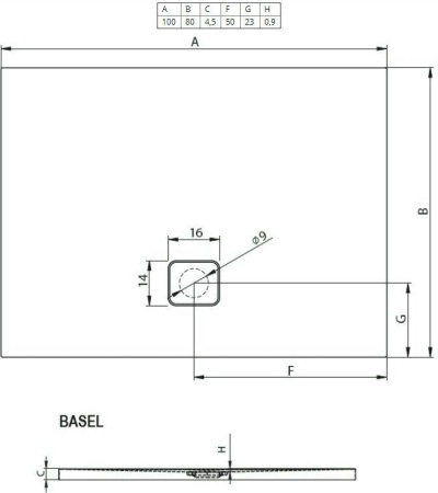 Душевой поддон Riho Basel 404 DC141600000000S 100x80