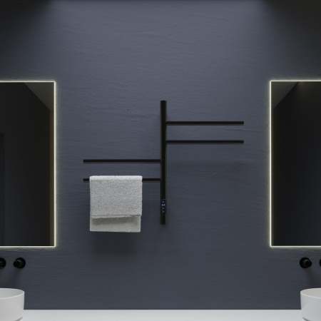 Полотенцесушитель электрический Vincea VTD-1S1CBE 43x60, черный, таймер