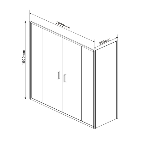 Душевой уголок Vincea Garda VSR-1G29019CH, 1900*900, хром, стекло шиншилла
