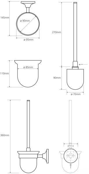 Ершик для унитаза Bemeta Retro 144213018