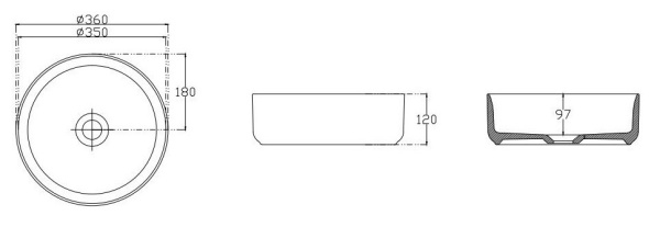 Раковина ISVEA Infinity накладная 360*360*120 цвет синий 10NF65036SV-2Z