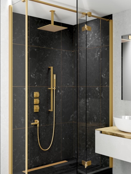 Встраиваемая душевая система с термостатом TIMO Selene SX-2239/17SM, матовое золото