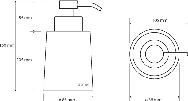 Дозатор для жидкого мыла Bemeta Hotel 107109256 450 мл