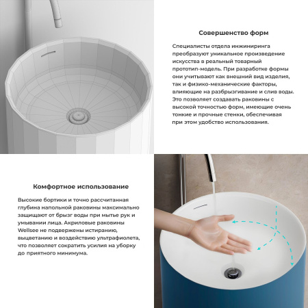 Напольная раковина для ванной Wellsee Chalice Perfection 230622000