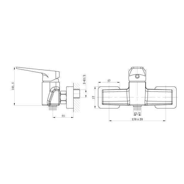 Смеситель для душа WONZON & WOGHAND Athens, Хром (WW-084101-CR)