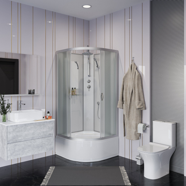 Душевая кабина Niagara Classic NG-2308-14BKT 90х90х210-240, высокий поддон 40 см, стекло матовое Душевая кабина Niagara Classic NG-2308-14BKT 90х90х210-240, высокий поддон 40 см, стекло матовое