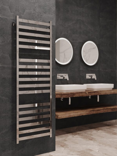 Полотенцесушитель водяной Stinox Verona Luxe 500x1600, нижнее подключение, хром, 1/2" ВР (внутренняя резьба), 17 перекладин