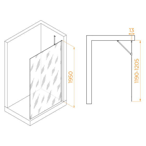 Душевая перегородка RGW WA-110 1200