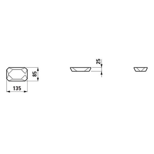 Laufen Home collection Керамическая мыльница 130х85х25 мм TRIO DISH, настольная, цвет: белый 8.7777.6.000.000.1